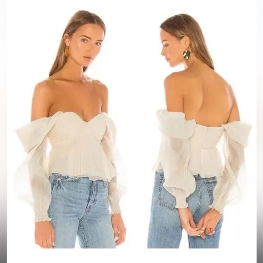 House of Harlow 1960 x Revolve MEDIUM Burna Corset Blouse in Cream